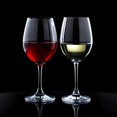 Wine Glass on Black Background