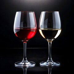 Wine Glass on Black Background