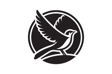 Bird silhouette vector with white background