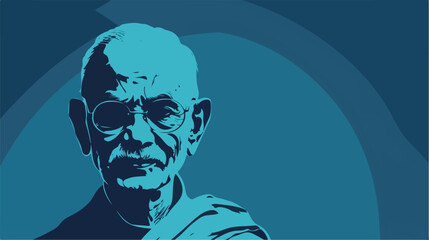 Mahatma Gandhi Banner Traditional Indian Holiday Celebration