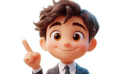 cartoon character han pointing gesture business clip art isolate on white backgroun two fingers illustration