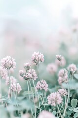 Obraz premium Florals in pastel colors against a sunlight background. Spring summer blurry image.