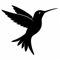 Hummingbird Black silhouette