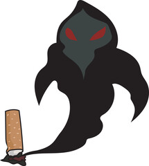 Cartoon no smoking illustration on transparent background.
