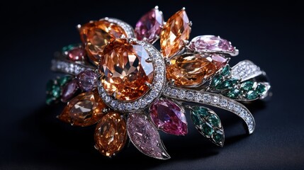 Fototapeta premium Exquisite Gemstone Flower Ring