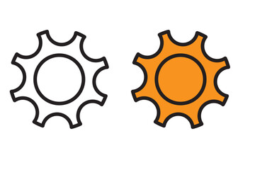 Gear set. Black gear wheel icons on white background - stock vector.