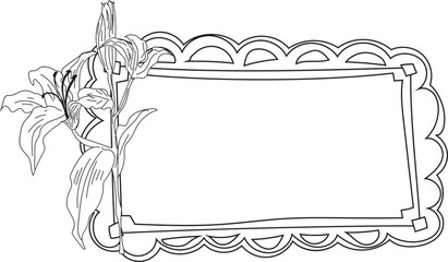 Hand drawn beautiful vintage mirror illustration on transparent background.
