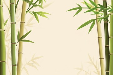 A serene bamboo illustration featuring delicate green leaves and graceful stalks, perfect for natural-themed designs.