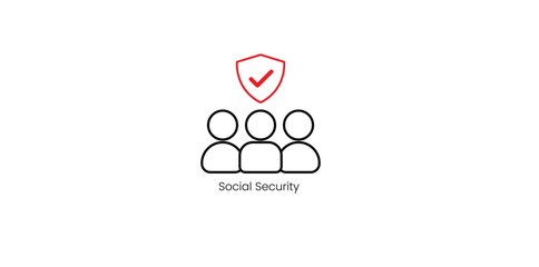 Social Security Benefits and Retirement Plan Vector Icon