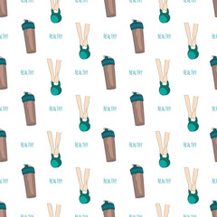 Healthy seamless pattern background.
