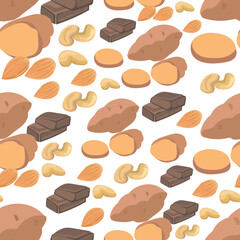 Healthy food seamless pattern background.
