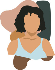 Fototapeta premium Abstract faceless of woman illustration on transparent background. 