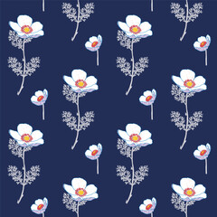Classic Popular Flower Seamless pattern background - For easy making seamless pattern use it for filling any contours