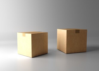 Cardboard box, delivery package, shipping box. Transportation, delivery, shipping concept. Cartoon minimal style.