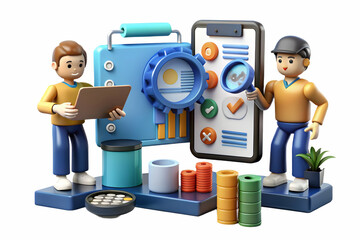 Cutting-Edge AI Powered Product Testing: Quality Assurance on a Budget - Team conducting meticulous product tests with advanced AI tools in high tech environment, ensuring top-notch quality and cost e