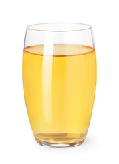 Tasty grape juice in glass isolated on white