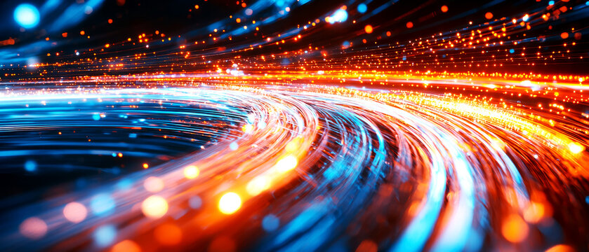 Fiber optic broadband signal transmitted over long distances, fiber optic signal, speed and seamless broadband communication