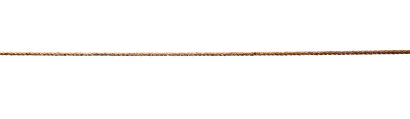 One brown braided rope isolated on white