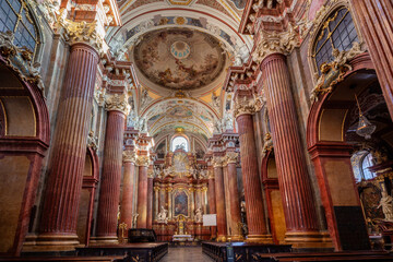 Interior of the baroque parish church, old town, Poznań