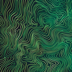 Fototapeta premium A vibrant pattern of abstract green lines forming dynamic shapes. 