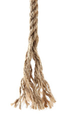 Hemp rope isolated on white. Organic material