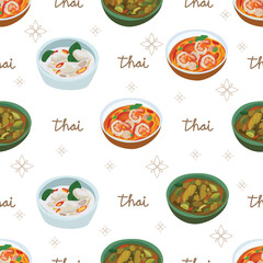 Thaifood seamless pattern background.
