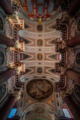 Obraz premium Interior of the baroque parish church, old town, Poznań
