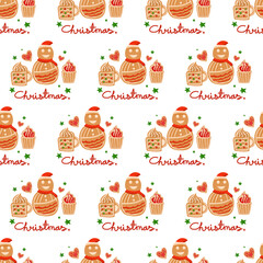 Christmas cookie seamless pattern background.
