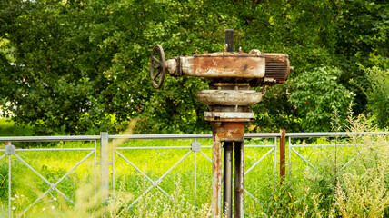 The valve of the Northern Streams gas pipeline is overgrown with grass