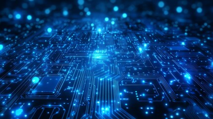 Fototapeta premium Abstract Blue Circuit Board Technology Background