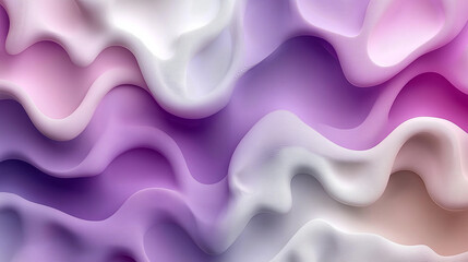 Obraz premium Abstract waves of pastel colors flowing seamlessly in a modern design, showcasing a blend of pink, purple, and white tones