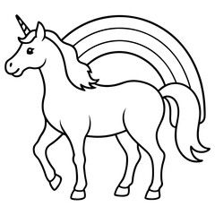 Unicorn standing proud with a rainbow 