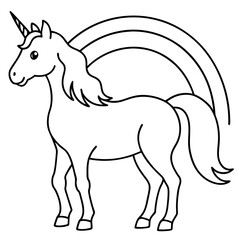 Unicorn standing proud with a rainbow 