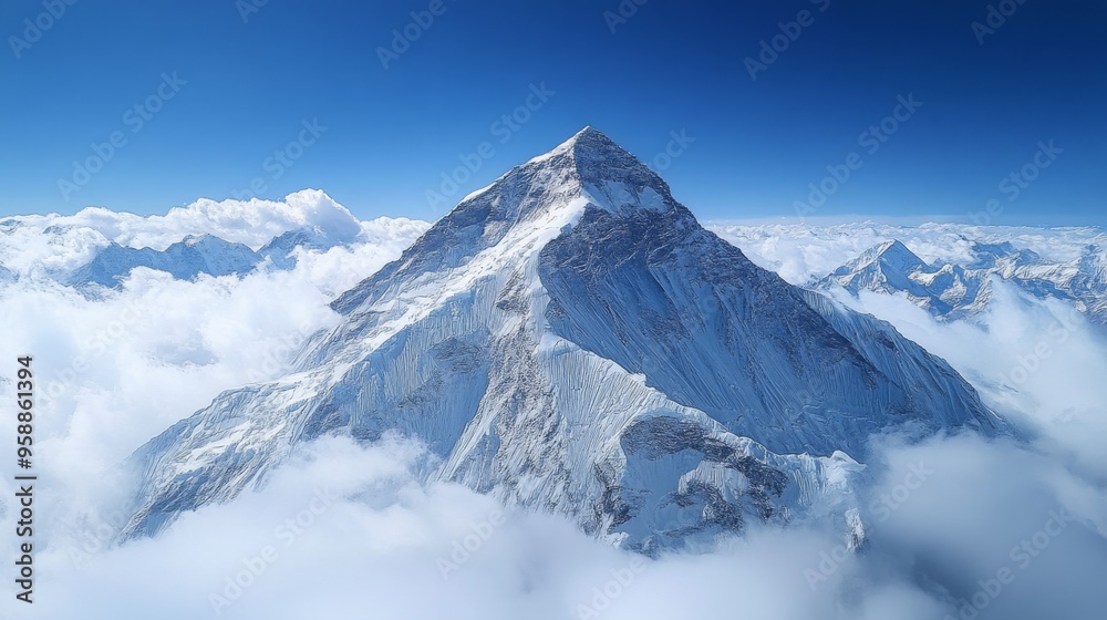 Poster Majestic Snow-Capped Mountain Peak