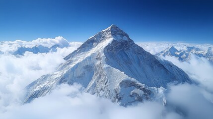 Obraz premium Majestic Snow-Capped Mountain Peak