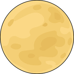Halloween full moon illustration on transparent background.
