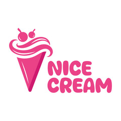 ice cream bar minimalist logo design