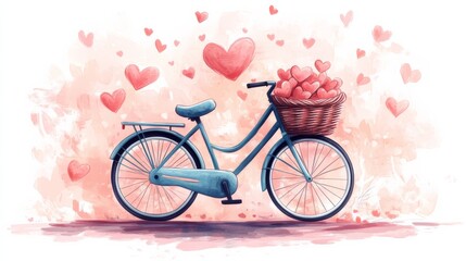 Fototapeta premium Bicycle Full of Love.