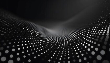 3d rendering of abstract particles in empty space with depth of field and bokeh