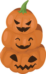 Halloween pumkin illustration on transparent background.
