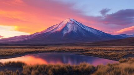 Fototapeta premium Majestic Mountain at Sunset