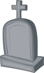 Gravestone illustration on transparent background.
