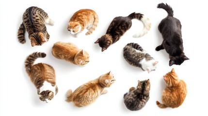 Obraz premium Nine Cats From Above.