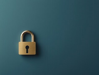 Golden lock and key on a strategic document, symbolizing security in planning