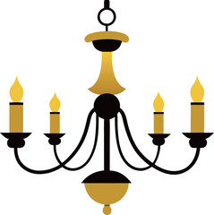 Illustration of a chandelier flat art design vector