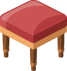 Illustration of a footstool flat art design vector
