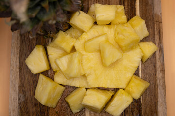 pineapple cut in pieces 