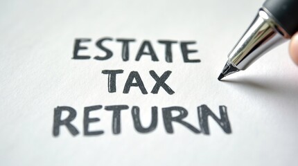 Obraz premium Estate tax return form with pen ready for completion