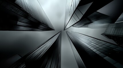 Sleek, modern skyscraper with sharp angles and reflective glass, combining architectural elegance with structural strength.