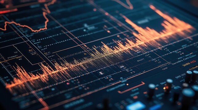 Detailed seismograph displaying earthquake wave analysis and frequency